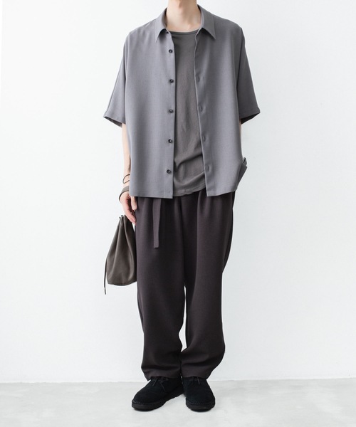 ATTACHMENT(アタッチメント)の「PE ストレッチ ダブルクロス ベルテッド ワイドテーパードトラウザーズ / PE STRETCH DOUBLE CLOTH BELTED WIDE TAPERED TROUSERS(スラックス・メンズ・ダークブラウン/ライトグレー/ブラック・2/1/3)」の20枚目の写真