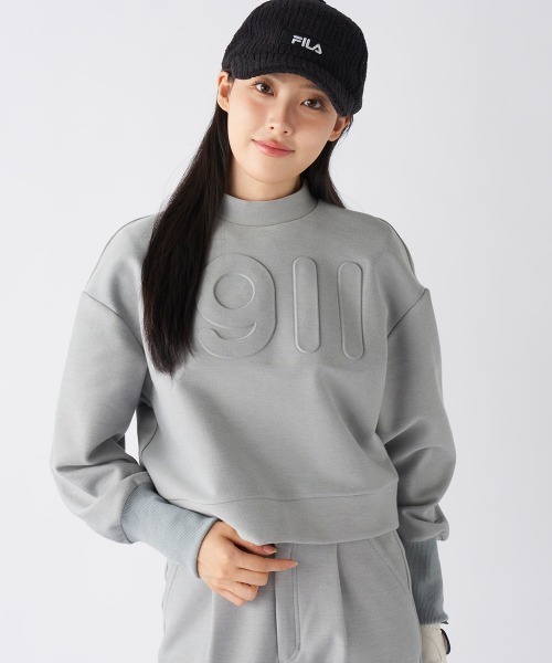 FILA GOLF(フィラゴルフ )の「【FILA GOLF:フィラゴルフ】レディースショート丈ププルオーバースウェット ゴルフ UVカット 保温機能(スウェット・レディース・ブラック/オフホワイト/グレー・MEDIUM/SMALL/LARGE/X-LARGE)」の3枚目の写真