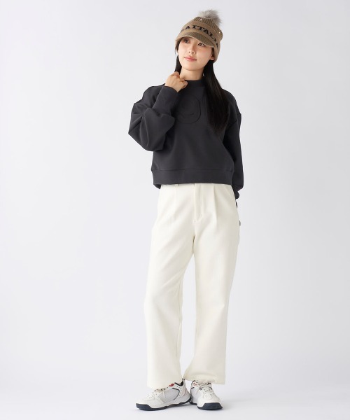 FILA GOLF(フィラゴルフ )の「【FILA GOLF:フィラゴルフ】レディースショート丈ププルオーバースウェット ゴルフ UVカット 保温機能(スウェット・レディース・ブラック/オフホワイト/グレー・MEDIUM/SMALL/LARGE/X-LARGE)」の11枚目の写真