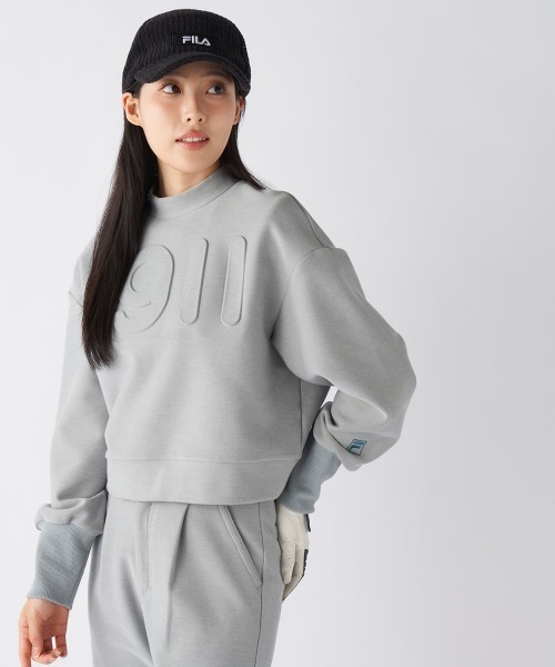 FILA GOLF(フィラゴルフ )の「【FILA GOLF:フィラゴルフ】レディースショート丈ププルオーバースウェット ゴルフ UVカット 保温機能(スウェット・レディース・ブラック/オフホワイト/グレー・MEDIUM/SMALL/LARGE/X-LARGE)」の17枚目の写真