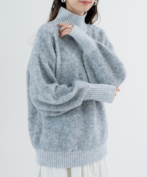 refinedworks（リファインドワークス）の「【refinedworks】 優しい色合いと ミックス 感が魅力の ふんわりニット（ニット/セーター・レディース・パープル/ベージュ/グレー・FREE）」の10枚目の写真