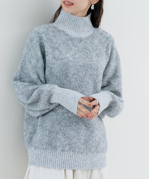 refinedworks（リファインドワークス）の「【refinedworks】 優しい色合いと ミックス 感が魅力の ふんわりニット（ニット/セーター・レディース・パープル/ベージュ/グレー・FREE）」の12枚目の写真