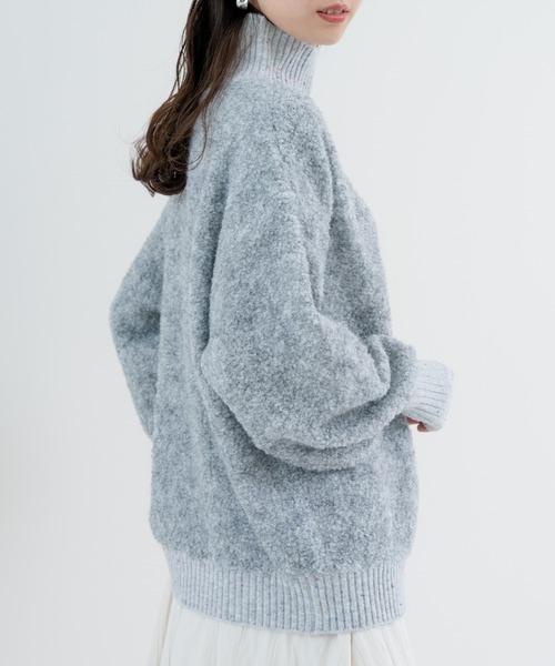 refinedworks（リファインドワークス）の「【refinedworks】 優しい色合いと ミックス 感が魅力の ふんわりニット（ニット/セーター・レディース・パープル/ベージュ/グレー・FREE）」の13枚目の写真