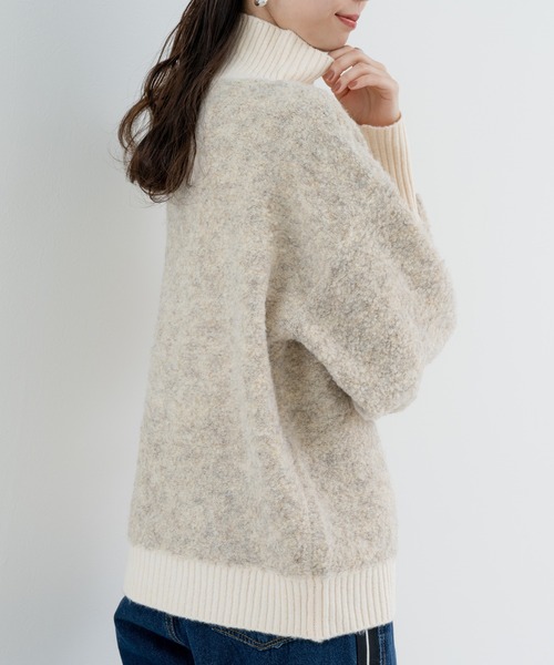 refinedworks（リファインドワークス）の「【refinedworks】 優しい色合いと ミックス 感が魅力の ふんわりニット（ニット/セーター・レディース・パープル/ベージュ/グレー・FREE）」の15枚目の写真