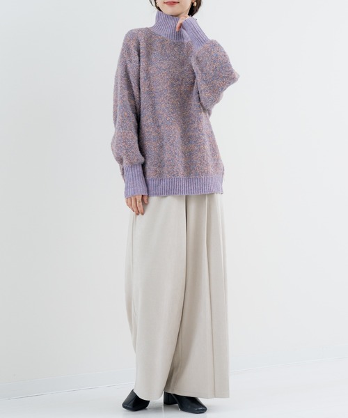 refinedworks（リファインドワークス）の「【refinedworks】 優しい色合いと ミックス 感が魅力の ふんわりニット（ニット/セーター・レディース・パープル/ベージュ/グレー・FREE）」の19枚目の写真