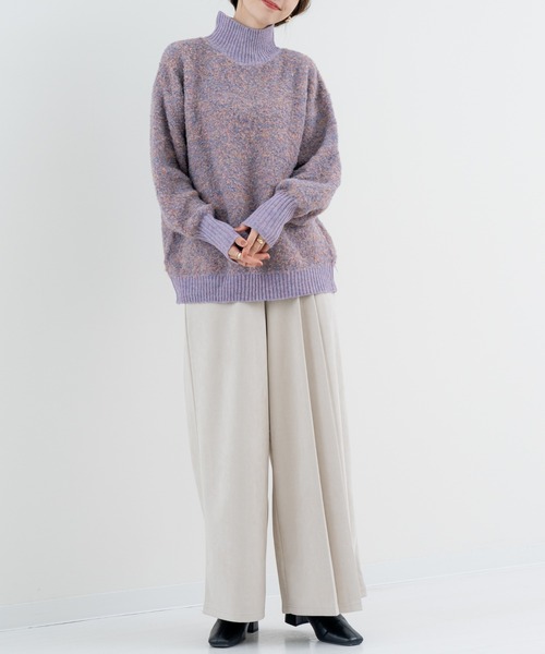 refinedworks（リファインドワークス）の「【refinedworks】 優しい色合いと ミックス 感が魅力の ふんわりニット（ニット/セーター・レディース・パープル/ベージュ/グレー・FREE）」の20枚目の写真