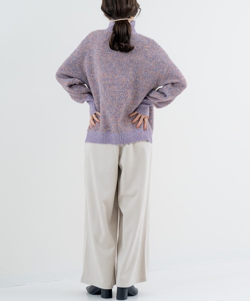 refinedworks（リファインドワークス）の「【refinedworks】 優しい色合いと ミックス 感が魅力の ふんわりニット（ニット/セーター・レディース・パープル/ベージュ/グレー・FREE）」の21枚目の写真