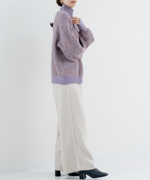 refinedworks（リファインドワークス）の「【refinedworks】 優しい色合いと ミックス 感が魅力の ふんわりニット（ニット/セーター・レディース・パープル/ベージュ/グレー・FREE）」の22枚目の写真