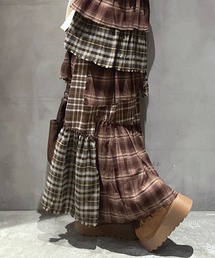 RODEO CROWNS WIDE BOWL | ランダムティアードチェックスカート(スカート)