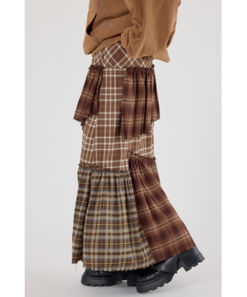 RODEO CROWNS WIDE BOWL(ロデオクラウンズワイドボウル)の「ランダムティアードチェックスカート(スカート・レディース・マルチ/ブラック系その他/ブラウン系その他・FREE)」の6枚目の写真