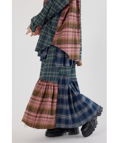 RODEO CROWNS WIDE BOWL(ロデオクラウンズワイドボウル)の「ランダムティアードチェックスカート(スカート・レディース・マルチ/ブラック系その他/ブラウン系その他・FREE)」の12枚目の写真