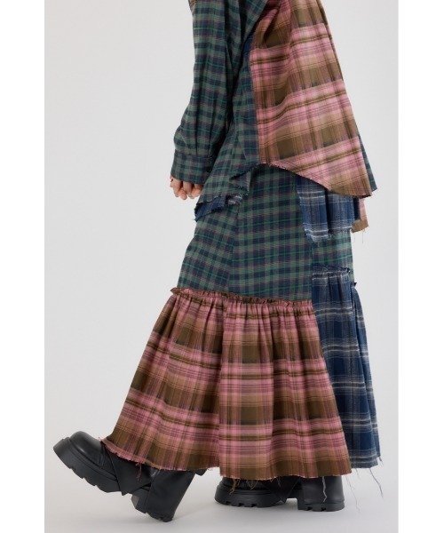 RODEO CROWNS WIDE BOWL(ロデオクラウンズワイドボウル)の「ランダムティアードチェックスカート(スカート・レディース・マルチ/ブラック系その他/ブラウン系その他・FREE)」の13枚目の写真