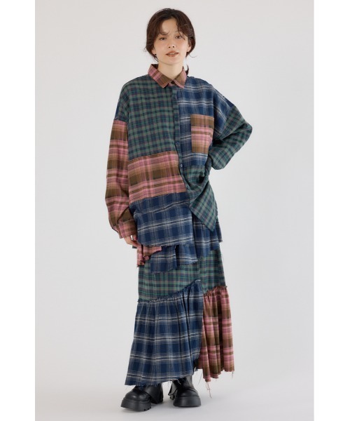 RODEO CROWNS WIDE BOWL(ロデオクラウンズワイドボウル)の「ランダムティアードチェックスカート(スカート・レディース・マルチ/ブラック系その他/ブラウン系その他・FREE)」の16枚目の写真