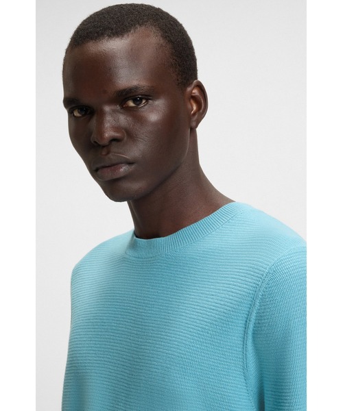 BOSS（ボス）の「ニットセーター ミックスストラクチャー（Tシャツ/カットソー・メンズ・ライトブルー・XL/M/S/L/XXL/XXXL）」の2枚目の写真