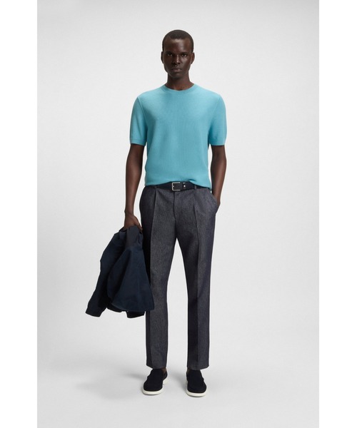 BOSS（ボス）の「ニットセーター ミックスストラクチャー（Tシャツ/カットソー・メンズ・ライトブルー・XL/M/S/L/XXL/XXXL）」の3枚目の写真