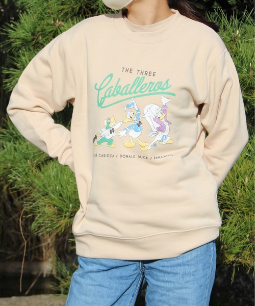 セール】【DISNEY/ディズニー】裏起毛プリントクルーネックトレーナー