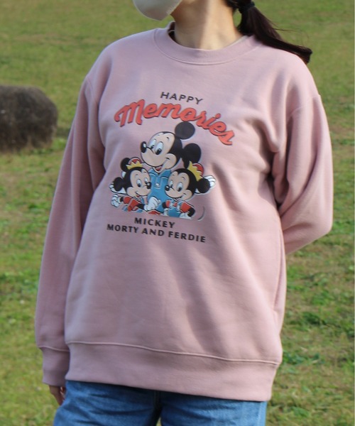 セール】【DISNEY/ディズニー】裏起毛プリントクルーネックトレーナー