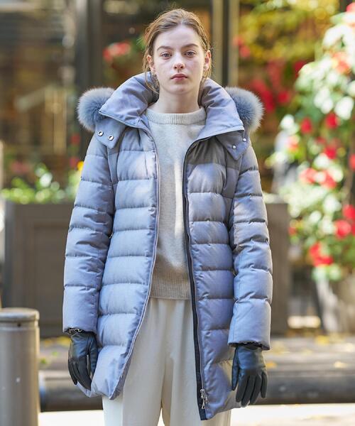 CLASSY.12月号掲載/フード＆ファー取り外し可】ブルーFOXファー