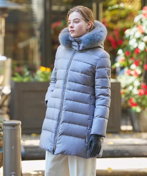 CLASSY.12月号掲載/フード＆ファー取り外し可】ブルーFOXファー