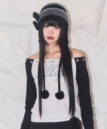 ILLIGO（イリゴ）の「フレールイヤーフラップビーニー ブラック（ニットキャップ/ビーニー）」