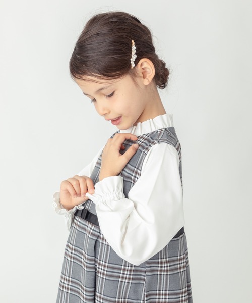 ever closet（エバークローゼット）の「チェック柄 レイヤード ワンピース（ワンピース・キッズ・グレー/ベージュ・90cm/100cm/110cm/120cm/130cm/140cm）」の5枚目の写真