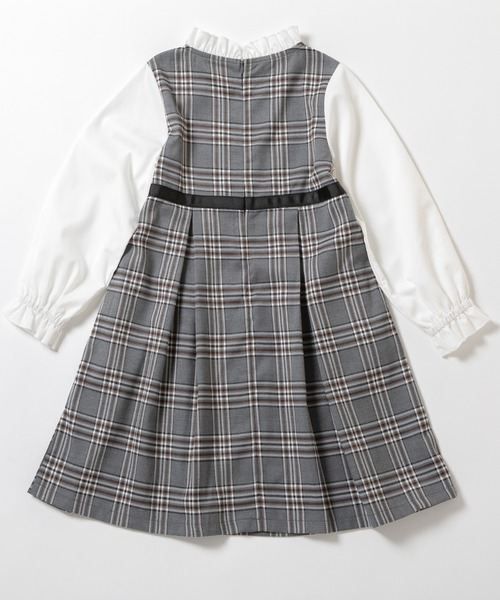 ever closet（エバークローゼット）の「チェック柄 レイヤード ワンピース（ワンピース・キッズ・グレー/ベージュ・90cm/100cm/110cm/120cm/130cm/140cm）」の15枚目の写真