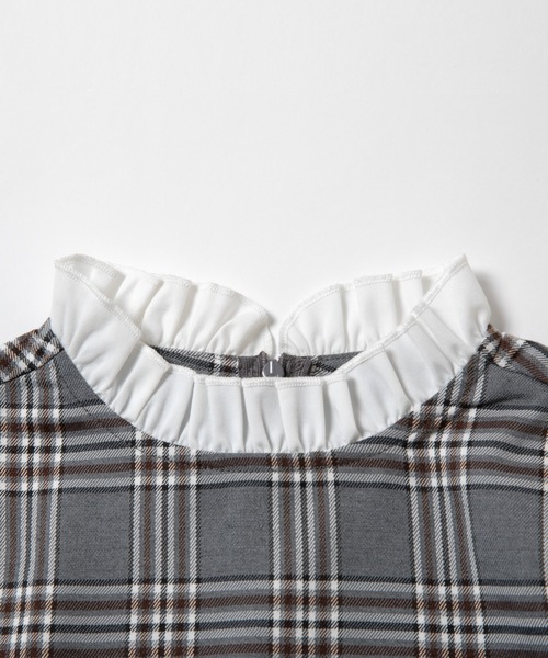 ever closet（エバークローゼット）の「チェック柄 レイヤード ワンピース（ワンピース・キッズ・グレー/ベージュ・90cm/100cm/110cm/120cm/130cm/140cm）」の17枚目の写真