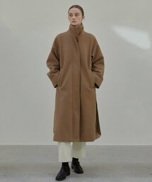 WIDE COLLAR LONG COAT_BEIGE