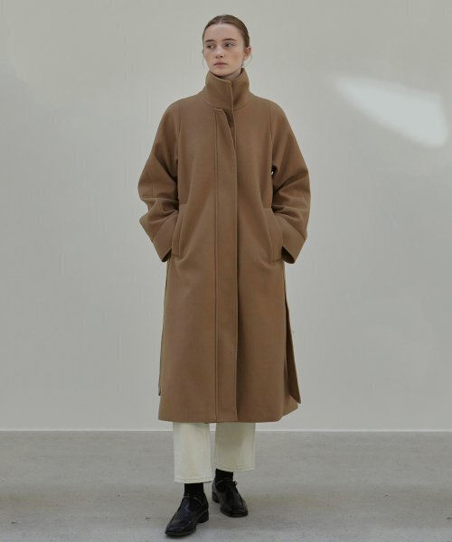 NICK&NICOLE(ニックアンドニコール)の「WIDE COLLAR LONG COAT_BEIGE(チェスターコート・レディース・その他・FREE)」の1枚目の写真