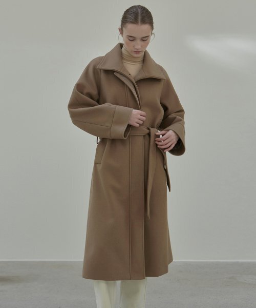 NICK&NICOLE(ニックアンドニコール)の「WIDE COLLAR LONG COAT_BEIGE(チェスターコート・レディース・その他・FREE)」の3枚目の写真