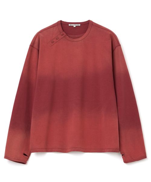 スラントダブルヘンリーネックスリーブ [バーガンディ]（Tシャツ