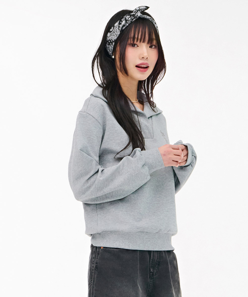 CHASECULT(チェイスカルト)の「レディース ショールカラー スウェットTシャツ - グレー(スウェット・レディース・ライトグレー・90/85)」の2枚目の写真