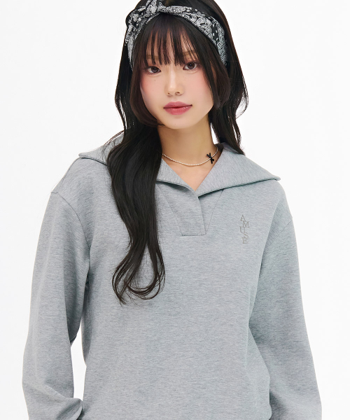 CHASECULT(チェイスカルト)の「レディース ショールカラー スウェットTシャツ - グレー(スウェット・レディース・ライトグレー・90/85)」の5枚目の写真