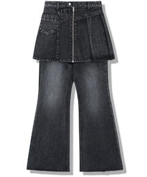 GUBIN（グビン）の「[SEASON OFF] (w) Pleated Line Skirt Denim Pants（デニムパンツ・レディース）」