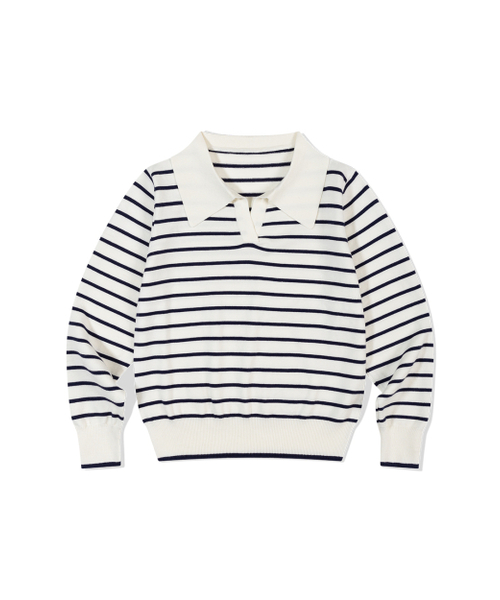 MOAA(モア)の「セーラーストライプニットトップ (ホワイト)(ニット/セーター・レディース・その他・SMALL/MEDIUM)」の2枚目の写真