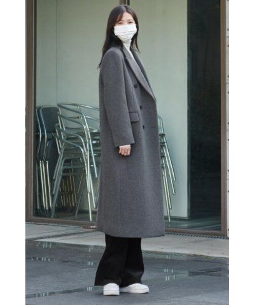 MUSINSA STANDARD WOMAN(ムシンサスタンダードウーマン)の「レディースカシミアブレンドダブルチェスターロングコート【ミディアムグレー】(チェスターコート・レディース・その他・SMALL/MEDIUM/LARGE/X-SMALL)」の18枚目の写真