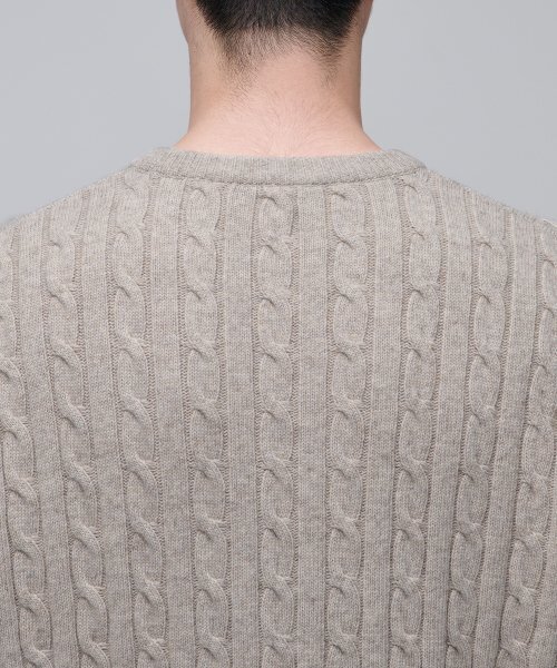 MUSINSA STANDARD(ムシンサスタンダード)の「ケーブルクルーネックニット【オートミル】(ニット/セーター・メンズ・その他・SMALL/MEDIUM/LARGE/X-LARGE/XX-LARGE)」の6枚目の写真