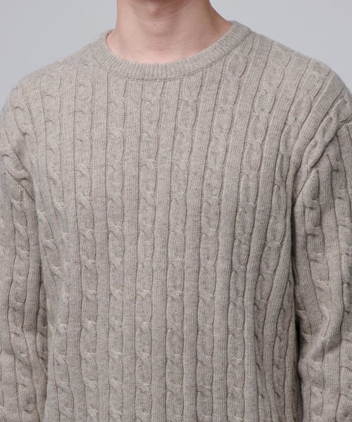 MUSINSA STANDARD(ムシンサスタンダード)の「ケーブルクルーネックニット【オートミル】(ニット/セーター・メンズ・その他・SMALL/MEDIUM/LARGE/X-LARGE/XX-LARGE)」の7枚目の写真