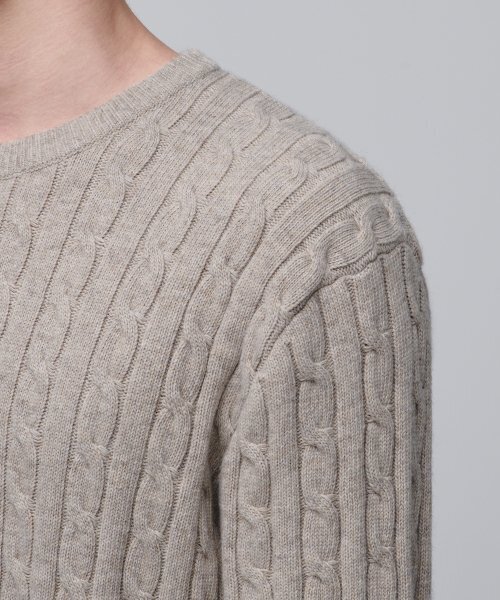 MUSINSA STANDARD(ムシンサスタンダード)の「ケーブルクルーネックニット【オートミル】(ニット/セーター・メンズ・その他・SMALL/MEDIUM/LARGE/X-LARGE/XX-LARGE)」の8枚目の写真