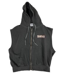 SK8ER ROCK（スケーターロック）の「Pigment Hood Zip-up Vest Stone Charcoal（ベスト）」