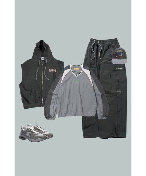 SK8ER ROCK(スケーターロック)の「Pigment Hood Zip-up Vest Stone Charcoal(ベスト・レディース・その他・FREE)」の8枚目の写真