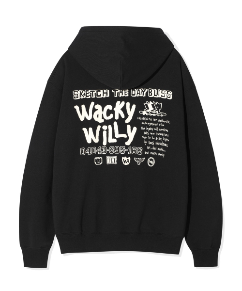 Wacky WiLLy(ワッキーウィリー)の「スケッチグラフィックフードスウェットブラック(パーカー・レディース・その他・SMALL/MEDIUM/LARGE/X-LARGE/X-SMALL)」の3枚目の写真