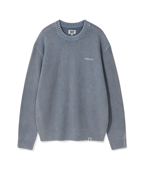 Wacky WiLLy（ワッキーウィリー）の「ピグメントプルオーバーニットブルー（ニット/セーター・レディース・その他・SMALL/MEDIUM/LARGE/X-LARGE）」の2枚目の写真