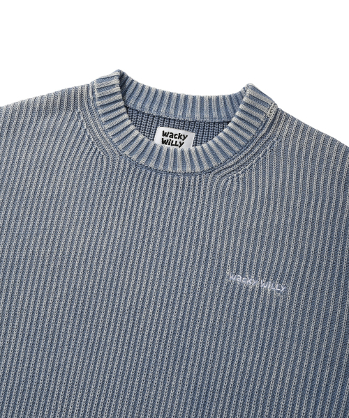 Wacky WiLLy（ワッキーウィリー）の「ピグメントプルオーバーニットブルー（ニット/セーター・レディース・その他・SMALL/MEDIUM/LARGE/X-LARGE）」の4枚目の写真