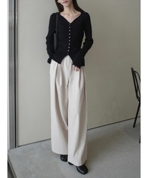 amel（エイメル）の「サイドリボンタックワイドパンツ / アイボリー（スラックス）」