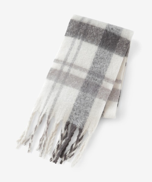 Honeys（ハニーズ）の「太フリンジマフラー・柄（マフラー・レディース・ピンク系その他/ブルー系その他3/ホワイト系その他2/ブラック系その他/ホワイト系その他3・FREE）」の14枚目の写真