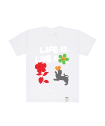 [ユニセックス]ビッグライフロゴマルチグラフィック半袖Tシャツ_ホワイト