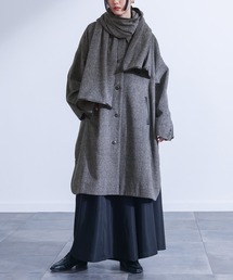 kOhAKU | 『ストール付きオーバーサイズコート』(ステンカラーコート)