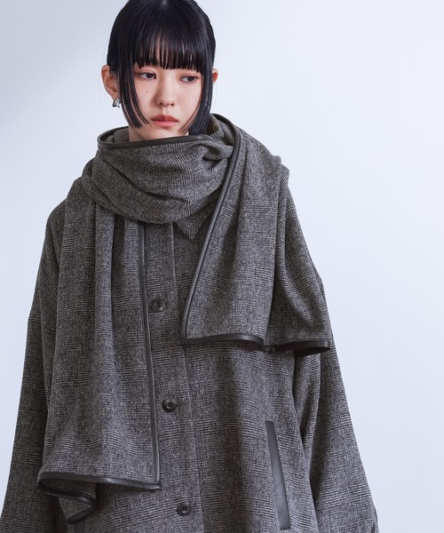 kOhAKU（コハク）の「『ストール付きオーバーサイズコート』（ステンカラーコート・レディース・グレー・FREE）」の22枚目の写真