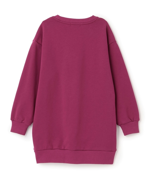 X-girl Stages(エックスガールステージス)の「スターレースアップスウェットワンピース(ワンピース・キッズ・マジェンタ/チャコール・140cm/120cm/130cm/90cm/100cm/110cm)」の5枚目の写真